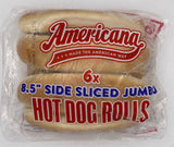 Americana - 6x 8.5” Side Sliced Jumbo Hot Dog Rolls