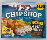 Youngs - Chip Shop 4 Fish Fillets (400g)