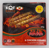 KQF Exotic - 6 Peri Peri Chicken Kebabs (300g)