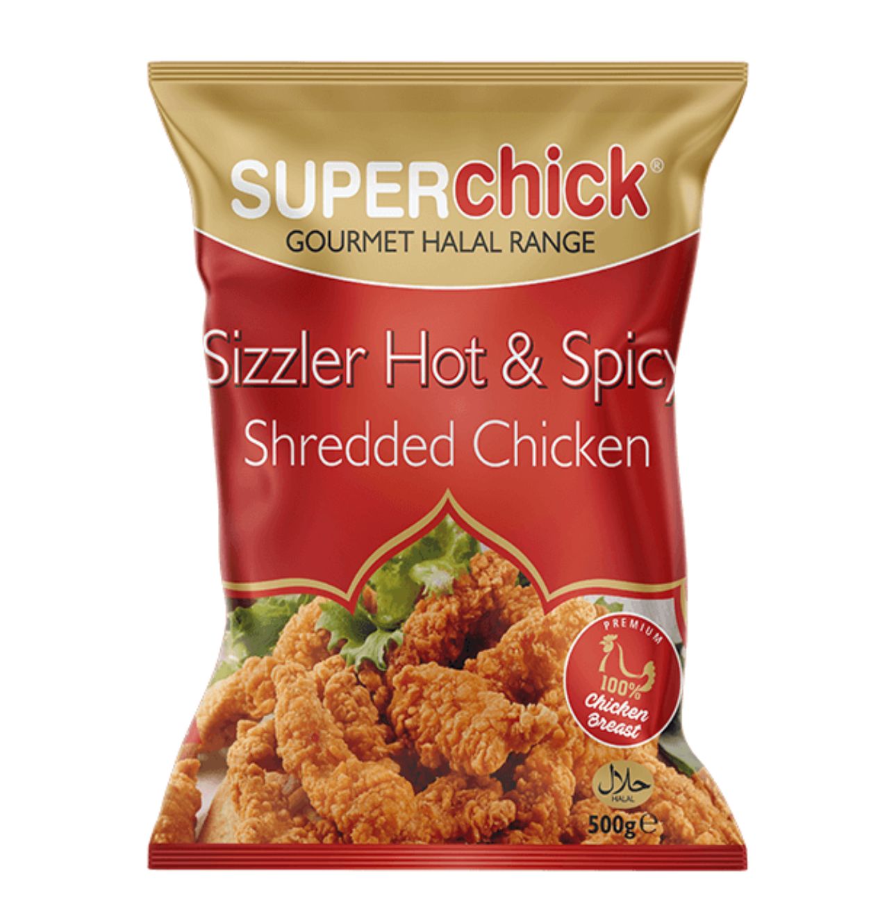 Superchick Sizzler Hot & Spicy Shredded Chicken (500g)